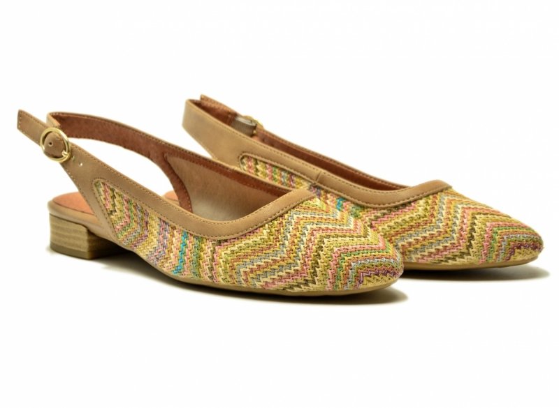 Sandały baleriny beż 39 kolorowe JANA 29464 bez pięty płaskie beżowe