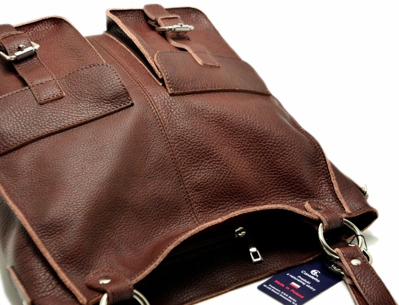 Torebka skórzana brązowa skóra damska CANALETTO