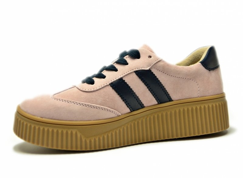 Półbuty sneakersy 39 skóra FILIPPO 6776 różowe skórzane zamsz 