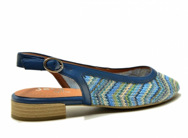 Sandały baleriny granatowe 38 kolorowe JANA 29464 niebieskie bez pięty płaskie 