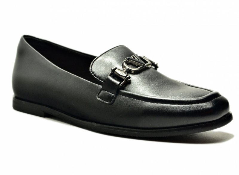 Mokasyny czarne skóra 37 półbuty VINCEZA 18126 skórzane damskie