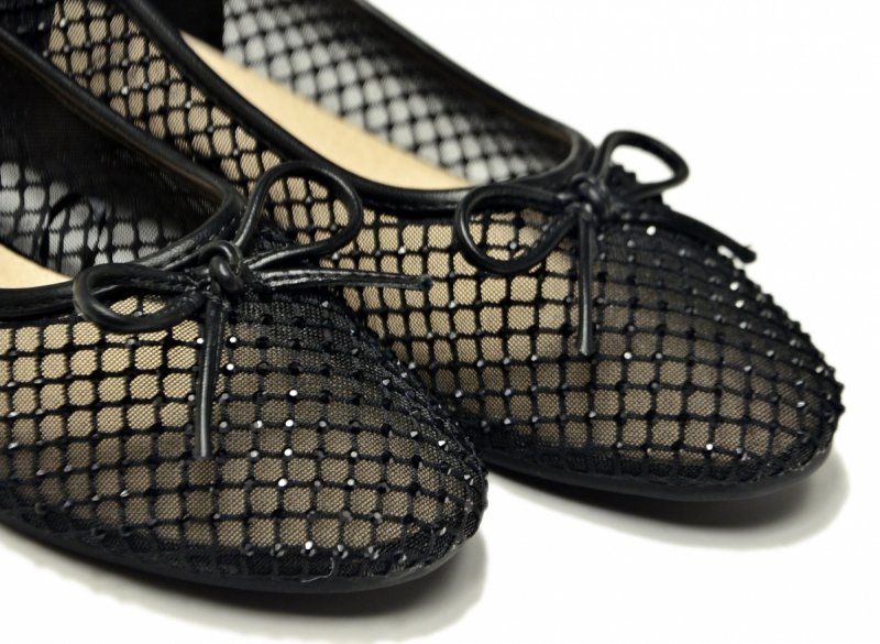 Baleriny 40 czarne VINCEZA 62270 kryształki półbuty