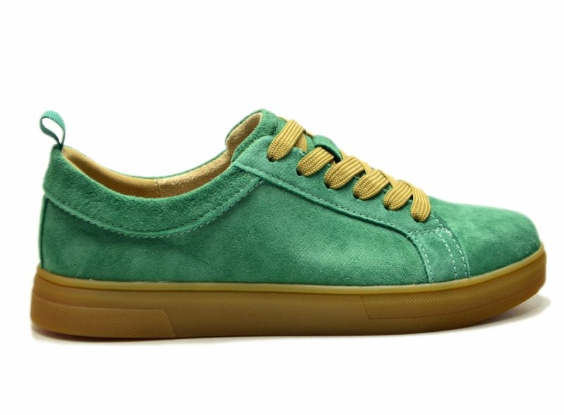 Półbuty sneakersy 39 skóra FILIPPO 6129 zielone skórzane zamsz