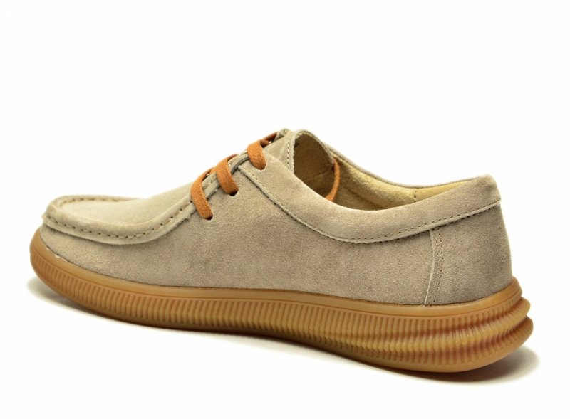 Półbuty 37 skóra VINCEZA 95391 beżowe skórzane zamsz beż