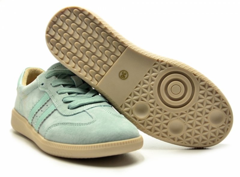 Półbuty sneakersy 40 skóra FILIPPO 7508 zielone skórzane zamsz