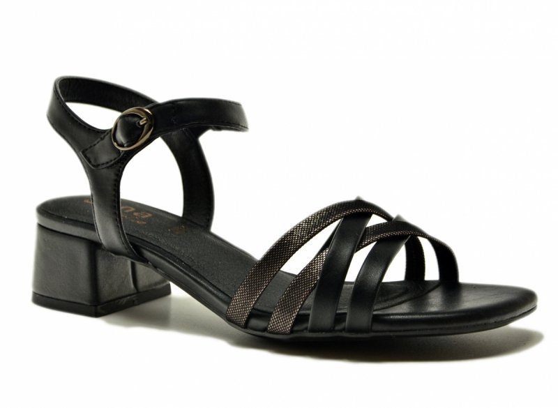 Sandały czarne 41 JANA 28279 sandałki czarne na obcasie