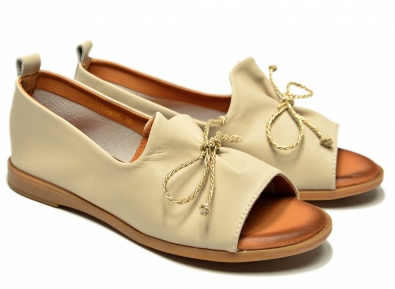Baleriny beżowe 36 skóra bez palcy CAMBELL 19388 damskie skórzane beż