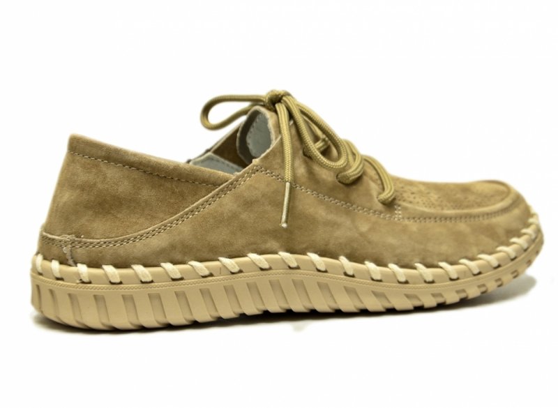 Półbuty mokasyny damskie beżowe 38 skóra FILIPPO 7692 skórzane zamsz sznurowane