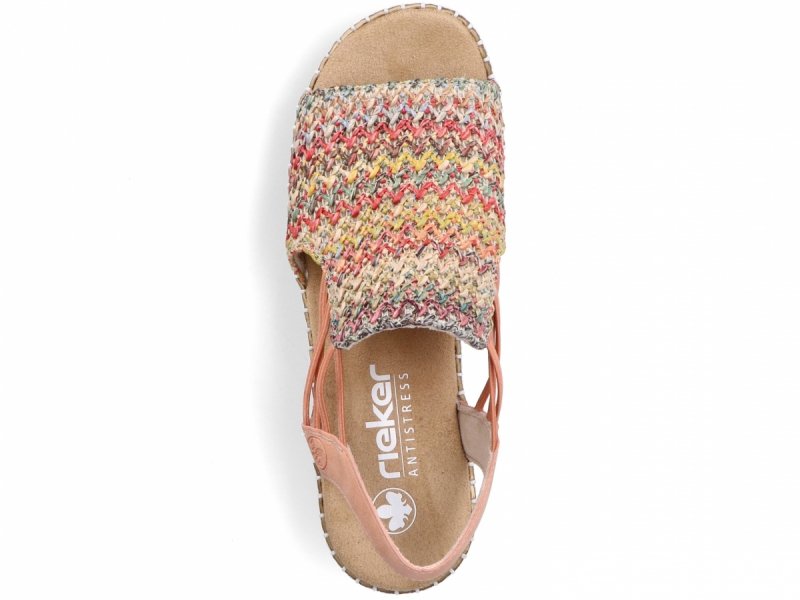 Sandałki damskie 39 RIEKER V1241 na koturnie platformie