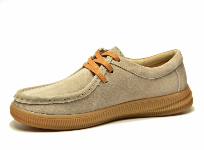 Półbuty 40 skóra VINCEZA 95391 beżowe skórzane zamsz beż