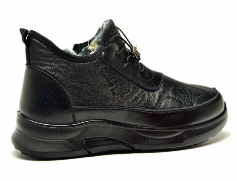 Botki półbuty 40 Potocki 16355 płaskie czarne ocieplane