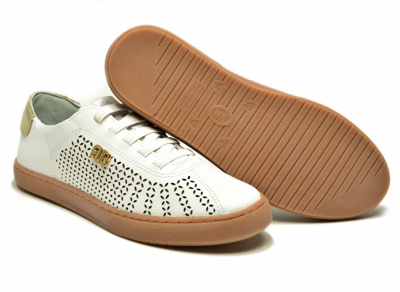 Półbuty sneakersy 40 białe skóra  BOTTERO 376604 skórzane ażurowane