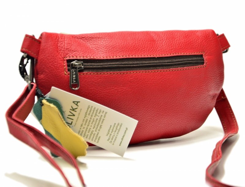Nerka torebka OLIVKA skóra czerwona skórzana 500039