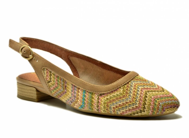 Sandały baleriny beż 40 kolorowe JANA 29464 bez pięty płaskie beżowe