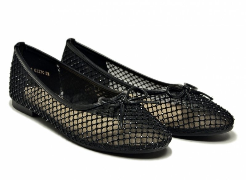 Baleriny 37 czarne VINCEZA 62270 kryształki półbuty