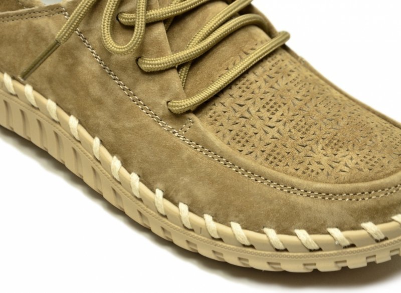 Półbuty mokasyny damskie beżowe 38 skóra FILIPPO 7692 skórzane zamsz sznurowane