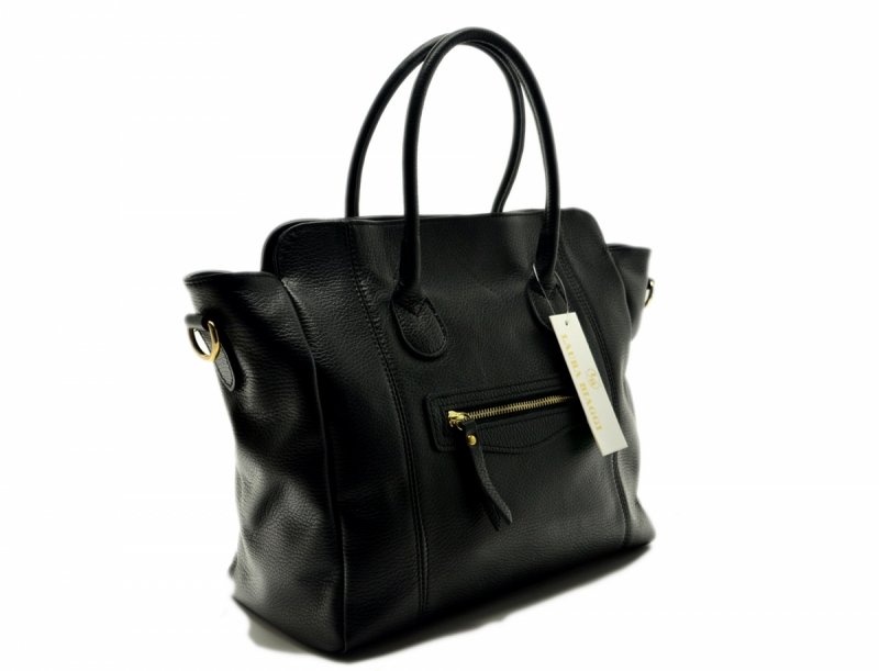 TOREBKA damska skóra czarna skórzana LAURA BIAGGI 