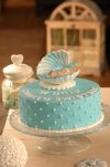 Bobas w muszelce niebieski - figurka na tort - chrzest baby shower