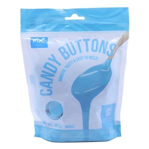 Czekoladowe pastylki Candy Buttons NIEBIESKI jasny 340g - PME
