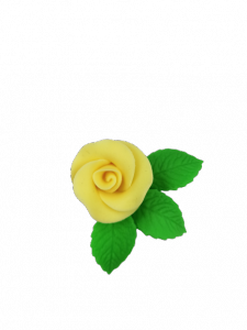 Róża mała z listkami - żółta 20 kompletów