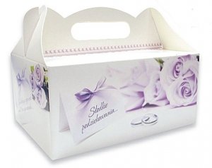 Ozdobne pudełko na ciasto weselne 10 szt. violet