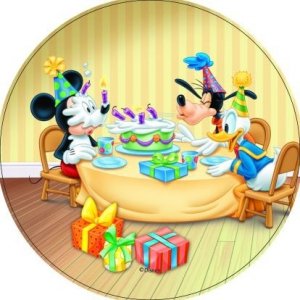 Modecor - opłatek na tort okrągły Mickey Mouse Przyjęcie