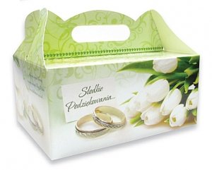 Ozdobne pudełko na ciasto weselne 1 szt. Tulipany