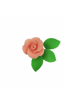 Róża mała z listkami - łososiowa 20 kompletów
