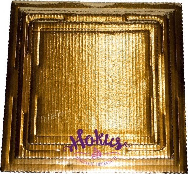 Podkład tortowy tacka z tektury złota 25 x 25 cm