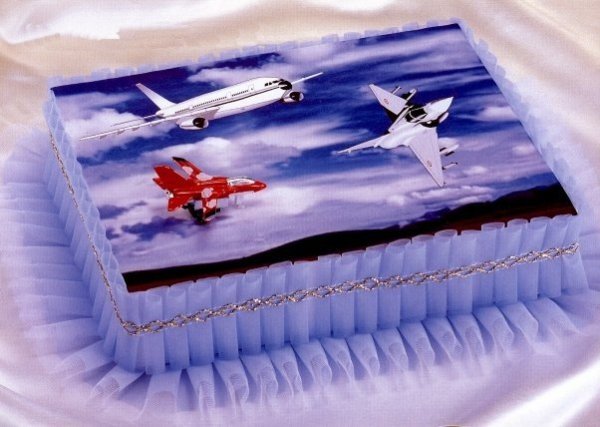 Kardasis - zestaw do dekoracji tortu Samoloty + opłatek