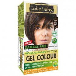 Żelowa farba do włosów, Bio-Natural, Indus Valley -  ŚREDNI BRĄZ, 4.0