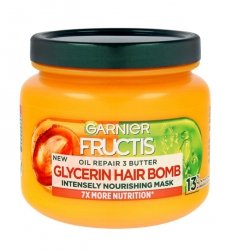 GARNIER Fructis Oil Repair 3 Butter Intensywnie Odżywiająca Maska do włosów Glycerin Hair Bomb 320ml