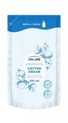 ON LINE Kremowe mydło do rąk i ciała Mleczko bawełniane & Jaśmin - zapas 500 ml