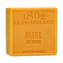 Mydło Marsylskie Prowansalskie MIÓD I AKACJA, bez oleju palmowego, 72%, Le Chatelard 1802, 100g