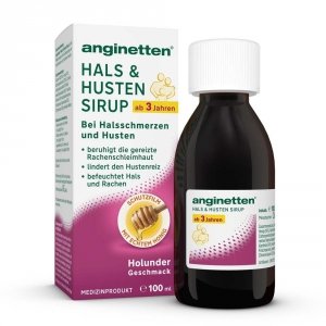 Syrop na Gardło i Suchy Kaszel Anginetten Hals + Husten Sirup, 100 ml 
