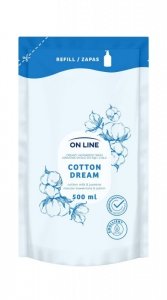 ON LINE Kremowe mydło do rąk i ciała Mleczko bawełniane & Jaśmin - zapas 500 ml 