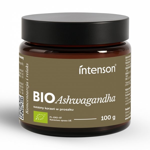 BIO Ashwagandha, Proszek, Intenson, 100 g