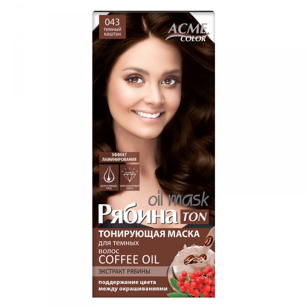 Tonująca Maska do Włosów ACME-COLOR TON Oil Mask - 043 Ciemny kasztan