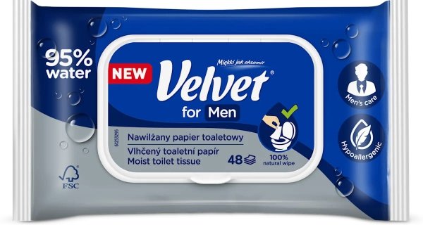 Velvet Papier toaletowy nawilżany for Men, 48 szt.