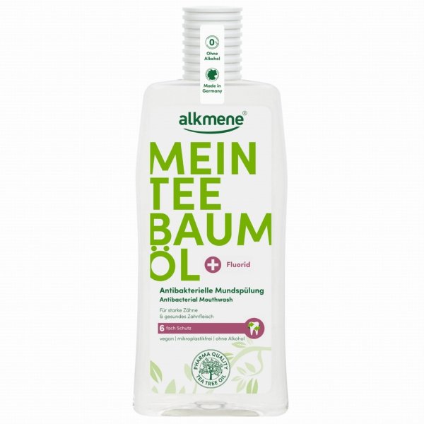 Antybakteryjny Płyn do Płukania Jamy Ustnej z Olejkiem z Drzewa Herbacianego, Alkmene, 500 ml