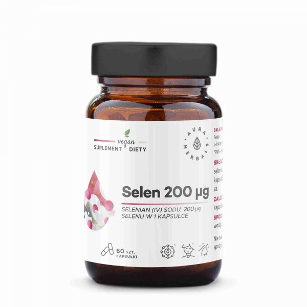 Selen 200 µg, selenian (IV) sodu, Aura Herbals, 60 kapsułek