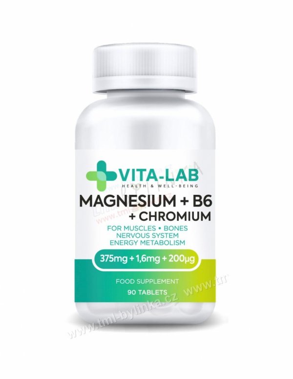 Magnez + Witamina B6 + Chrom, VITA-LAB, 90 tabletek