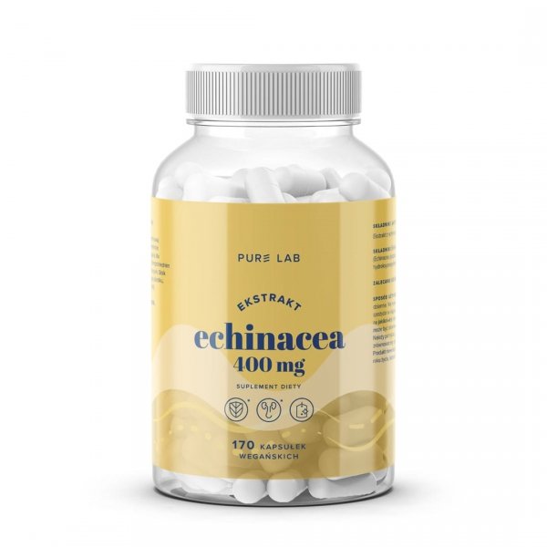 Ekstrakt z echinacea, 400 mg, Pure Lab, Aura Herbals, 170 kapsułek