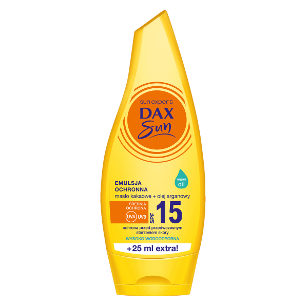 Dax Sun Emulsja ochronna do opalania SPF 15 z masłem kakaowym i olejem arganowym 175ml