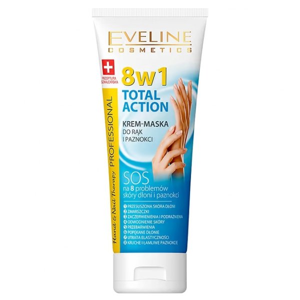 EVELINE Hand&amp;Nail Therapy Total action krem-maska do rąk i paznokci 8w1 75 ml