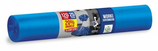 ANNA ZARADNA Worki na śmieci SUPERMOCNE 120L 1op.-25szt. niebieskie