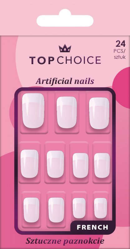 TOP CHOICE Sztuczne paznokcie french kwadratowe