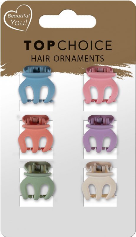 TOP CHOICE Klamerki do włosów (20667) 1 op. - 6 szt. - mix zestawień kolorystycznych