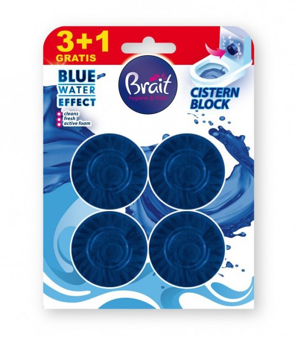 BRAIT Blue Water Effect Krążek do WC Niebieski 4 x 50 g