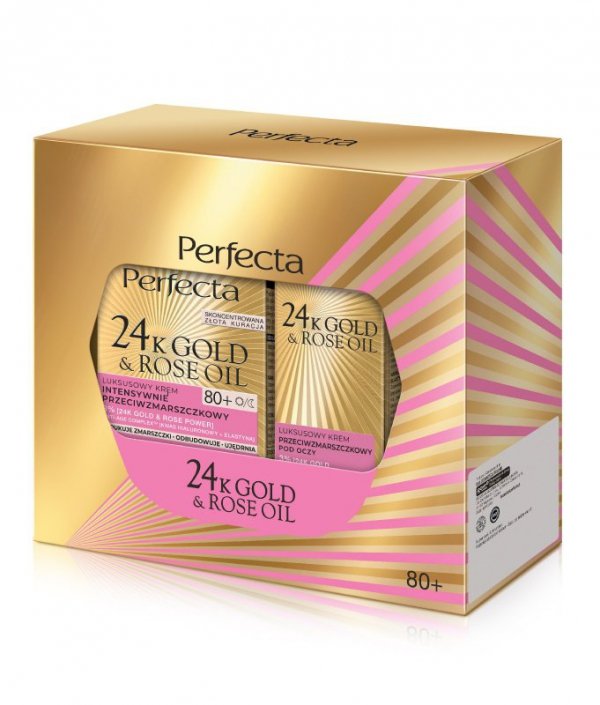 PERFECTA 24K Gold & Rose Oil Zestaw prezentowy (krem na dzień i noc 80+ & krem pod oczy)